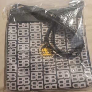 Elegant Black and White Patterned Crossbody Bag